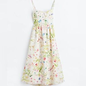 H&M Linen Blend Sweetheart MIDI dress